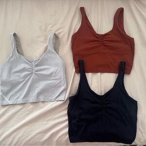 lululemon athletica Crop Tops - Light Blue, Rust, Black